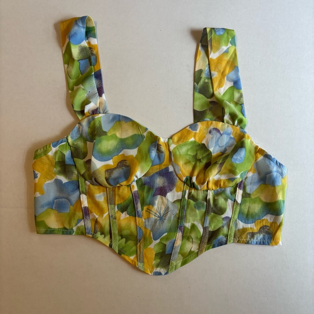 🌸Cider‎ Floral Corset Tank Crop Top. SZ Medium.